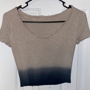 Cropped two-tone shirt